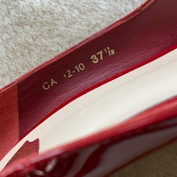 Christian DIOR Red Patent Leather Peep Toe Platform Heels Pumps - Picture 3 of 16